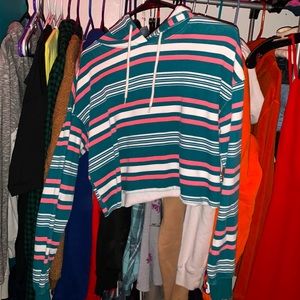 cropped striped hoodie from forever 21